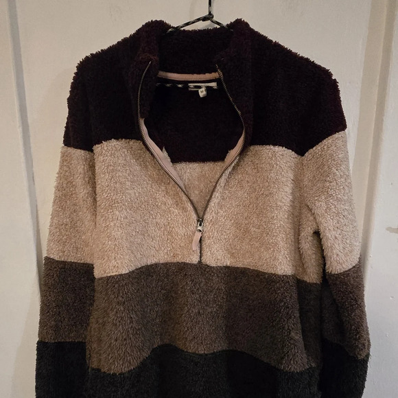 Maurices 1/2 zip sherpa longsleeve colorblock pullover womans size Medium - Picture 5 of 7